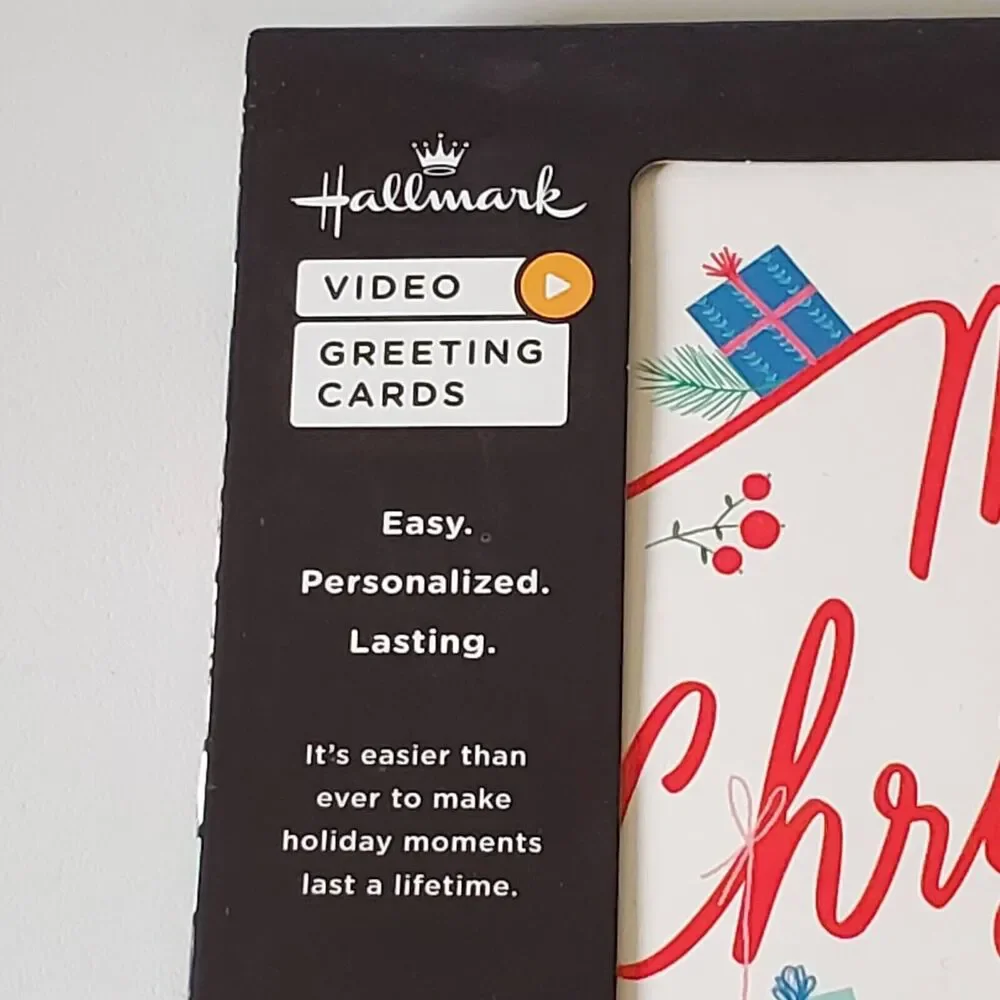 Hallmark Video Greeting Card Merrry Christmas Stockings Box of 10 Easy New